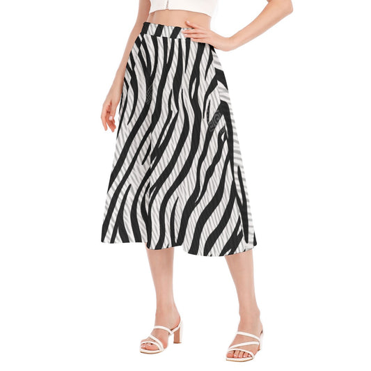 All-Over Print Women's Long Section Chiffon Skirt