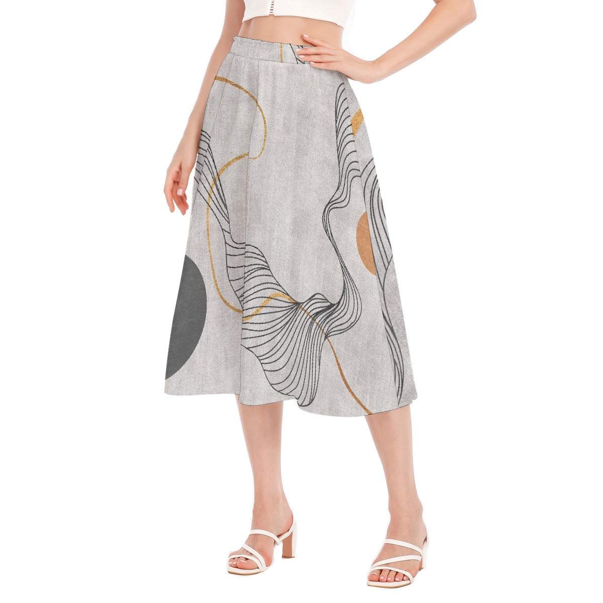 All-Over Print Women's Long Section Chiffon Skirt