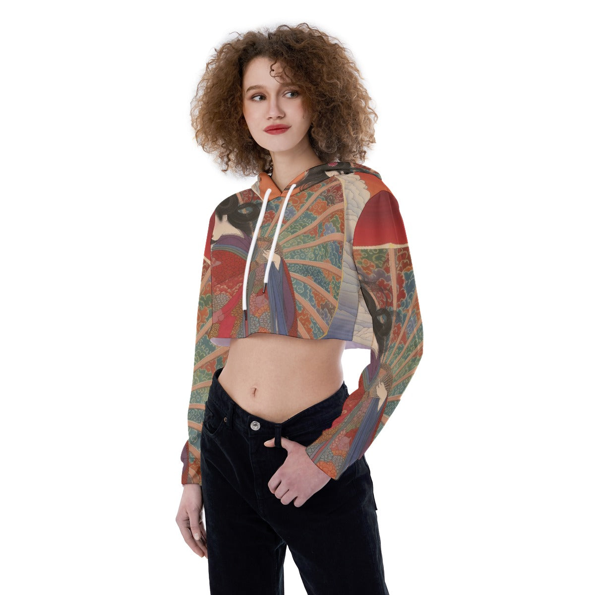 All-Over Print Women's Crop Top Hoodie