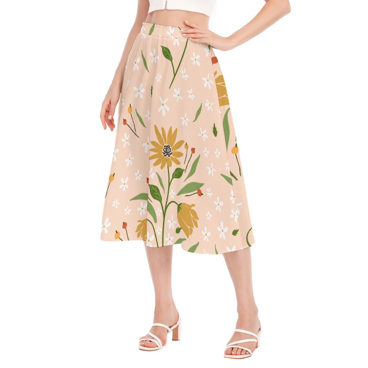 All-Over Print Women's Long Section Chiffon Skirt
