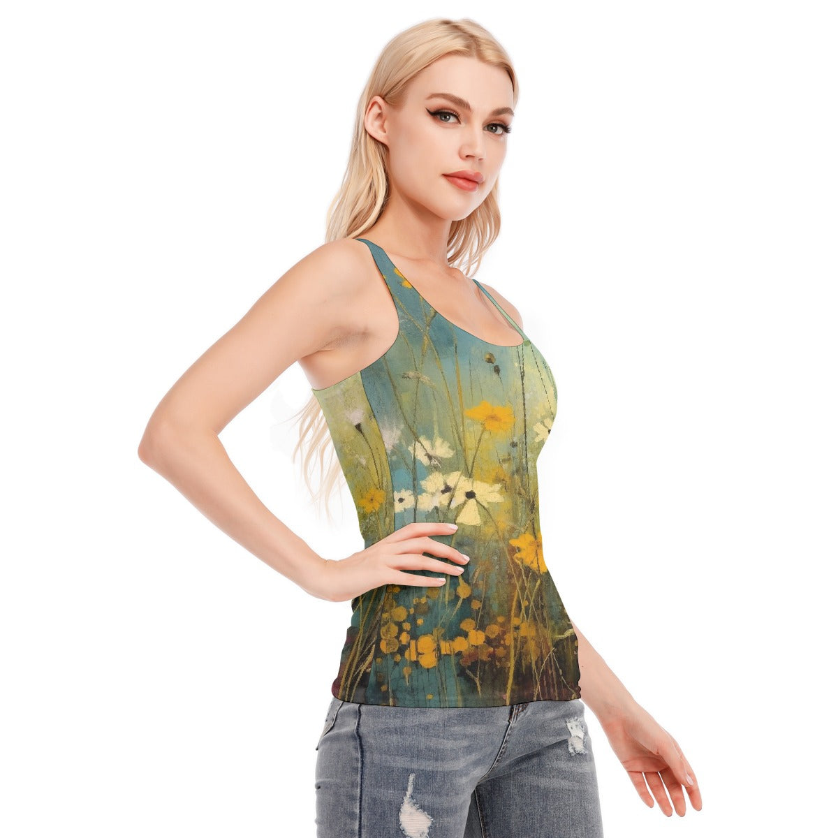 All-Over Print Women's Racer Vest | 190GSM Cotton