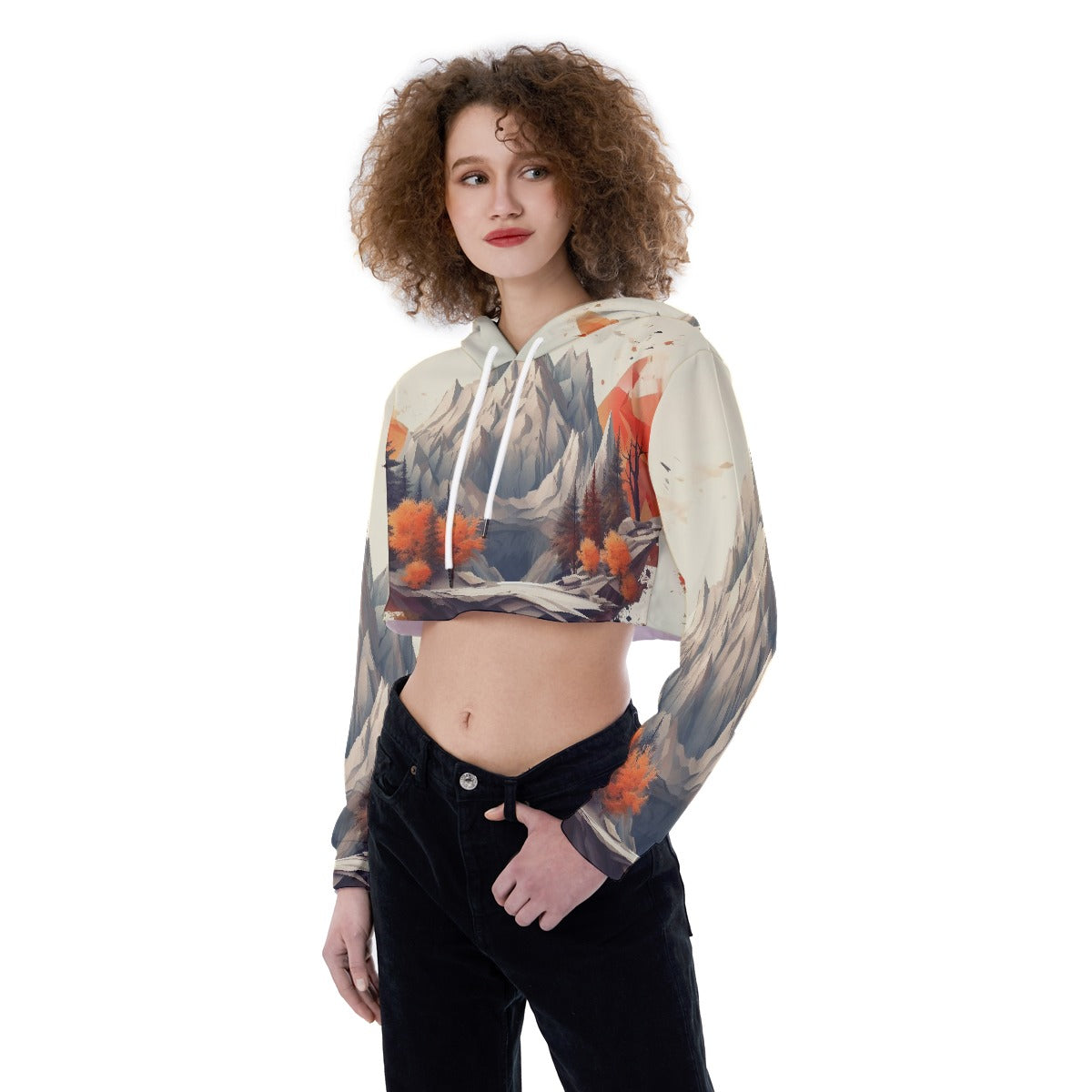All-Over Print Women's Crop Top Hoodie
