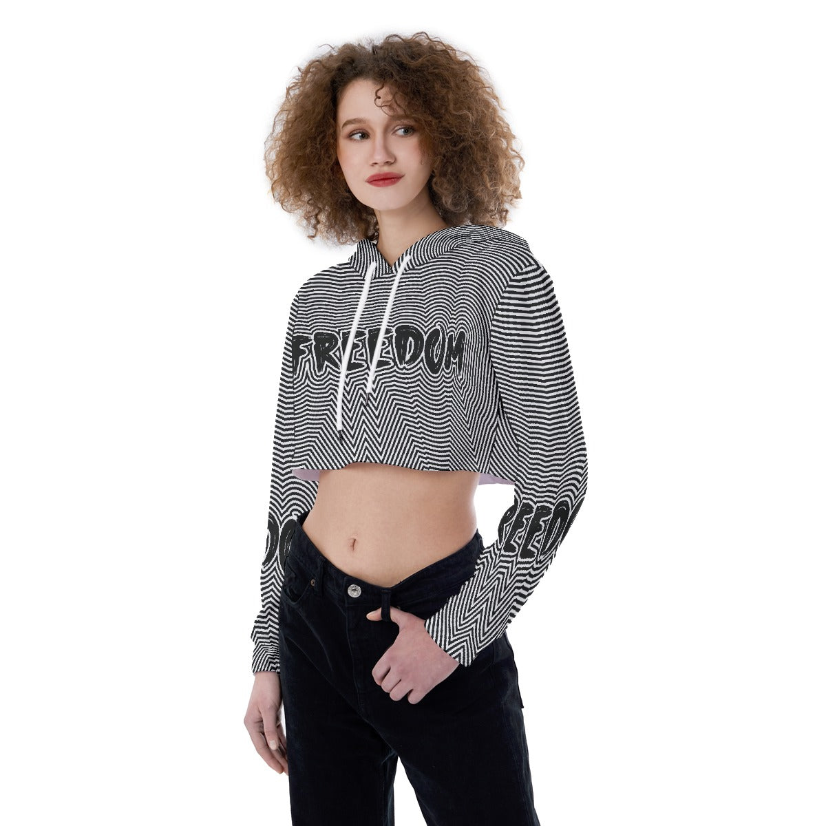 All-Over Print Women's Crop Top Hoodie