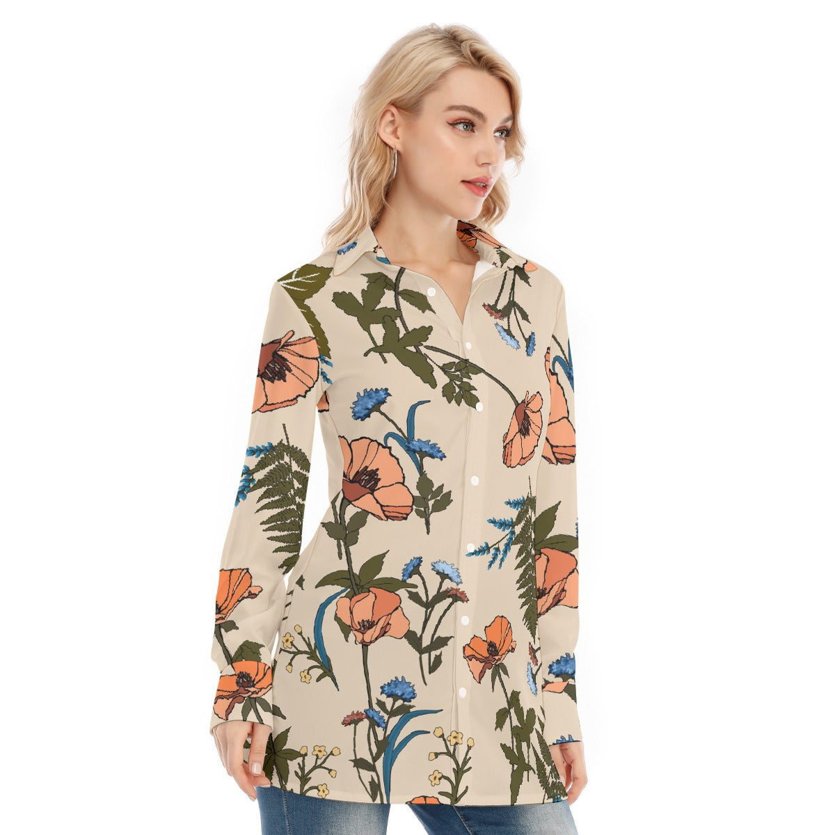All-Over Print Women's Long Shirt