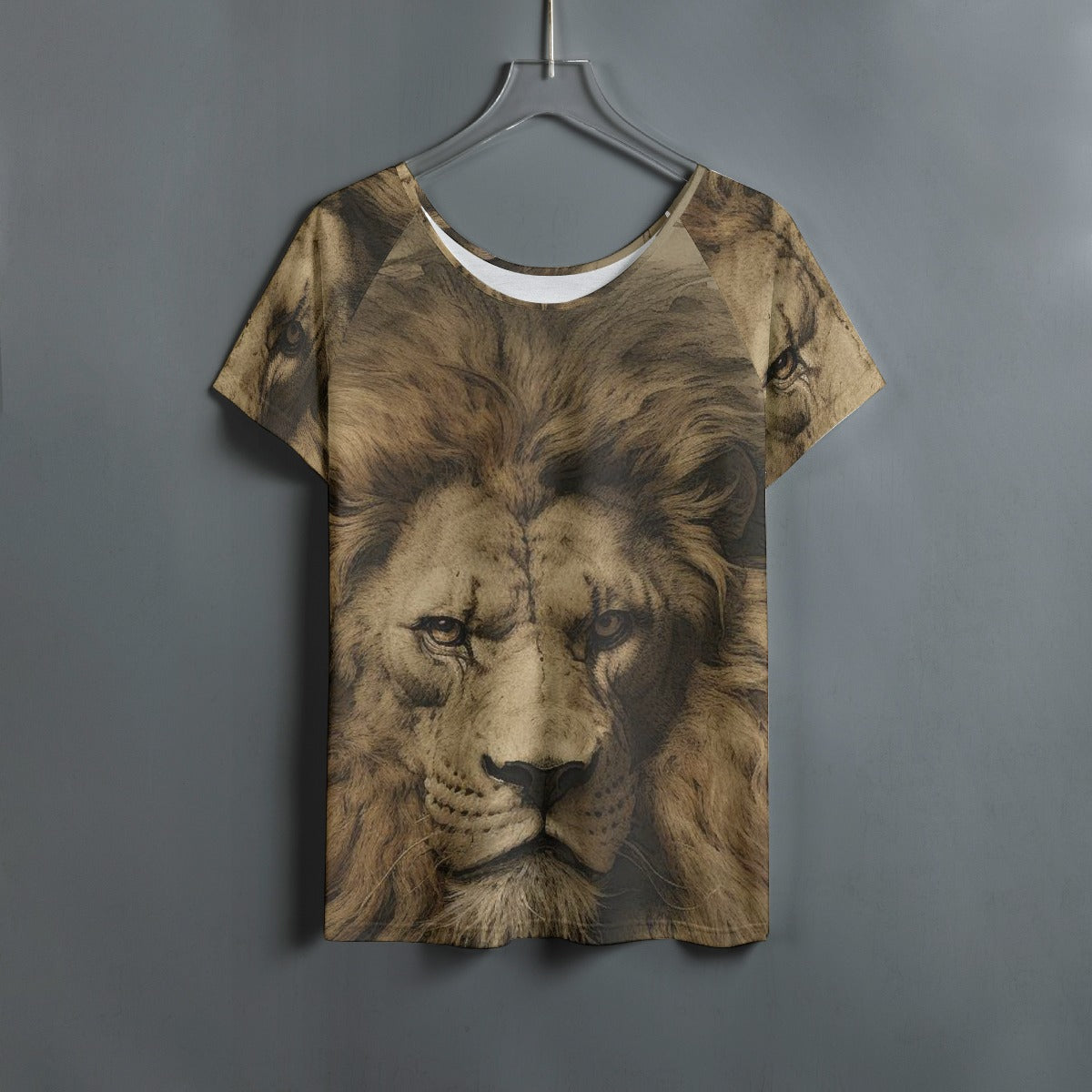 All-Over Print Women's Round Neck T-shirt With Raglan Sleeve