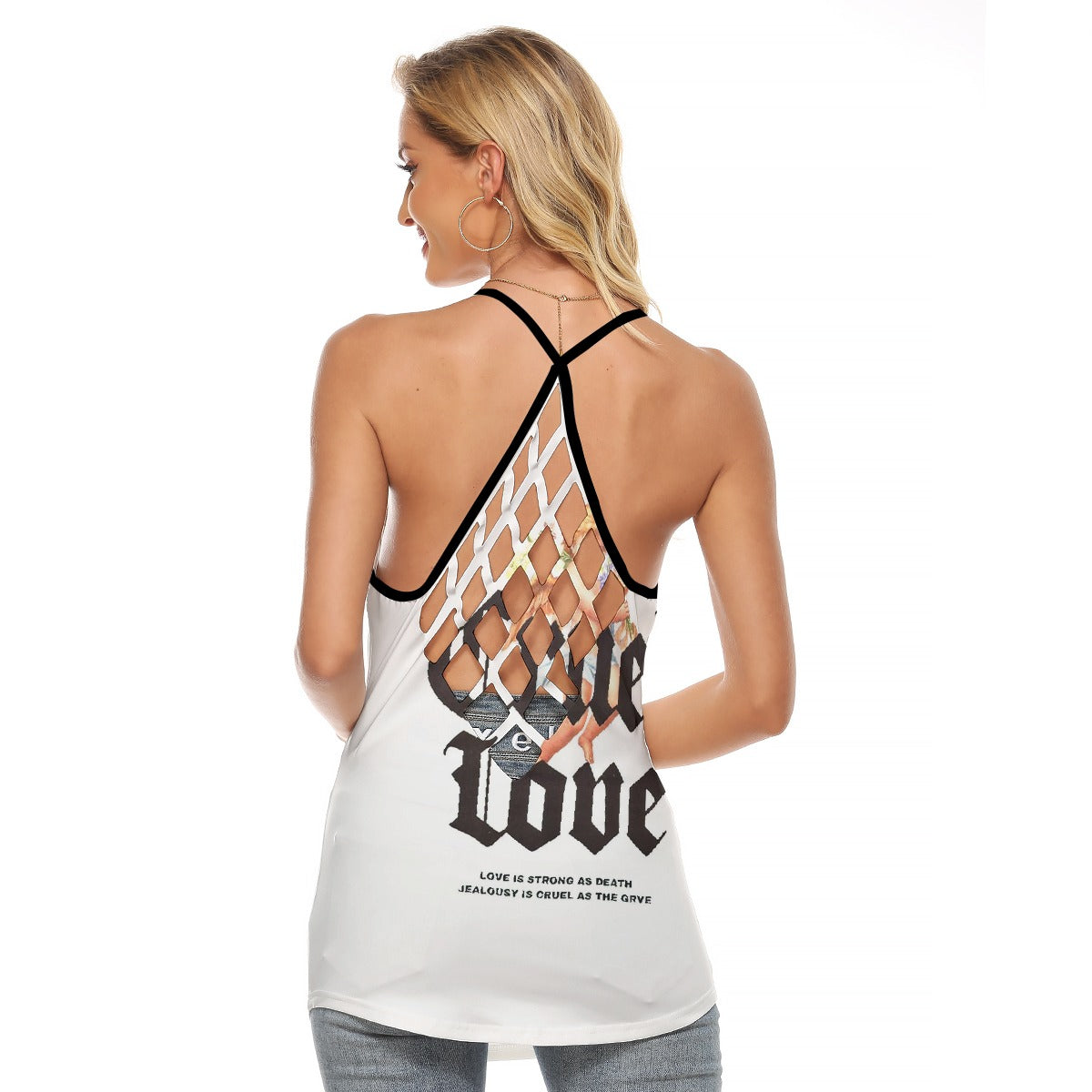 All-Over Print Women's Criss-Cross Open Back Tank Top