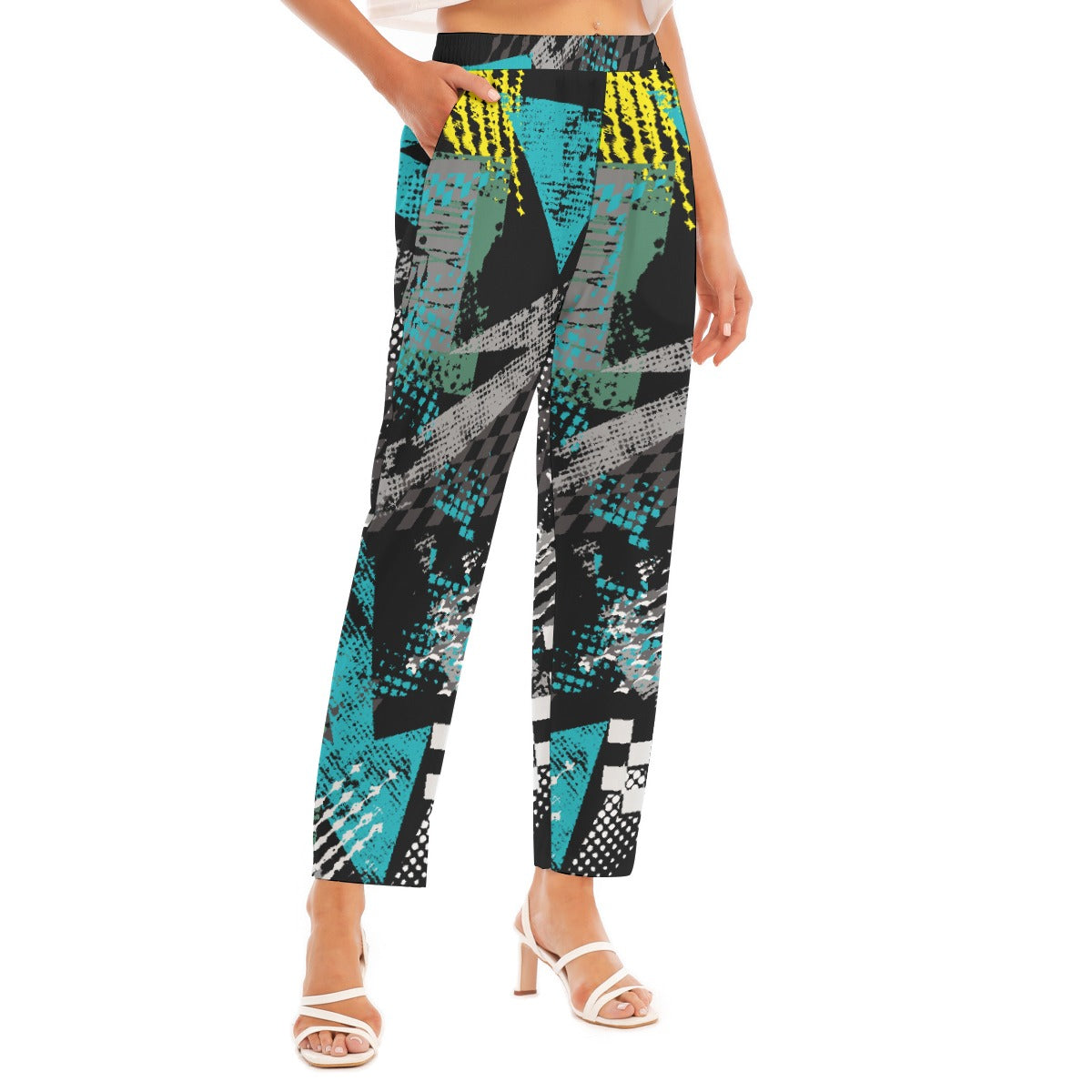 All-Over Print Women's Loose Straight-leg Pants