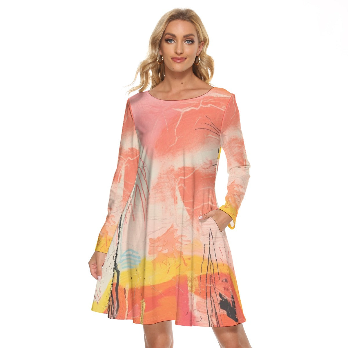 All-Over Print Women's Crew Neck Dress
