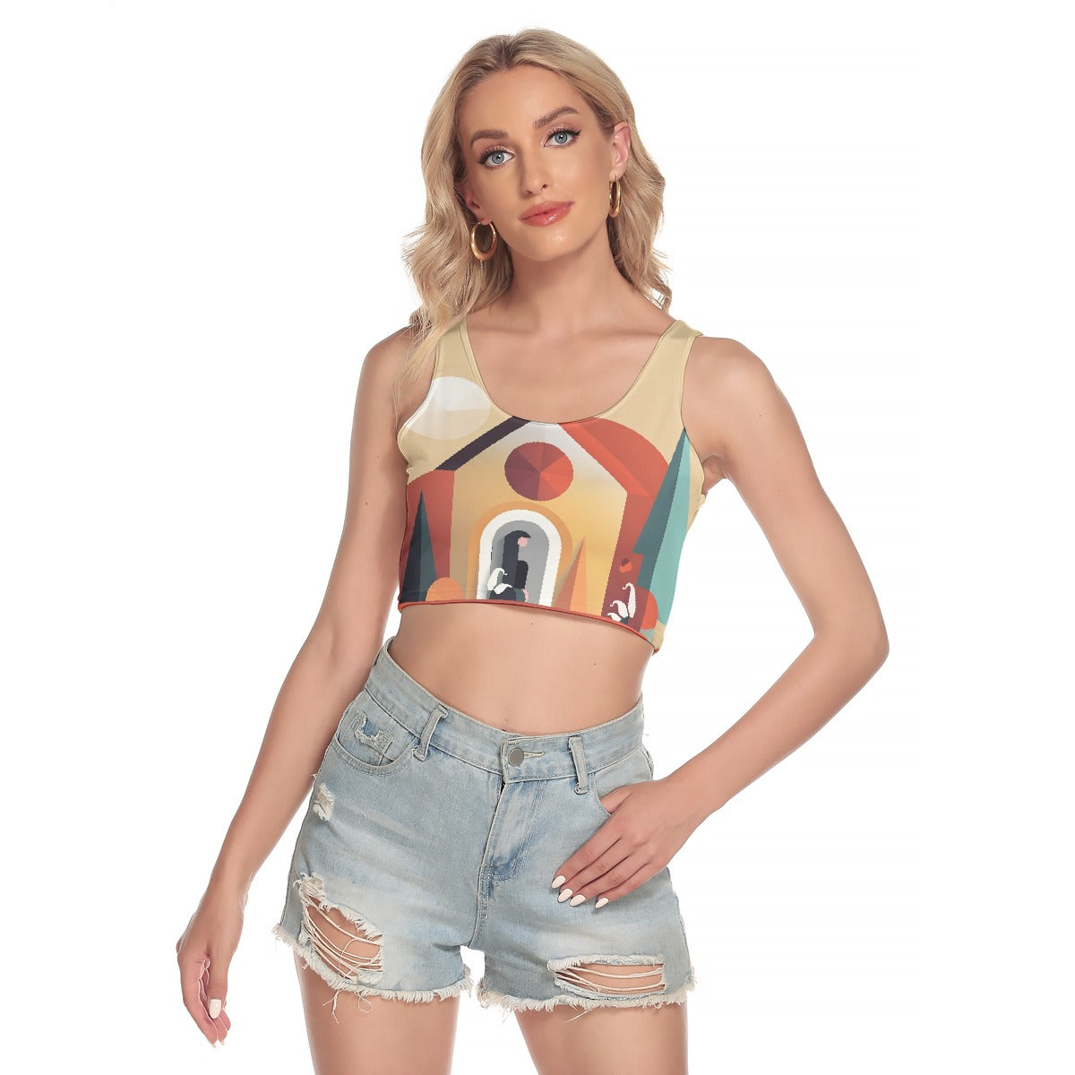 All-Over Print Women's Sport Crop Tank Top