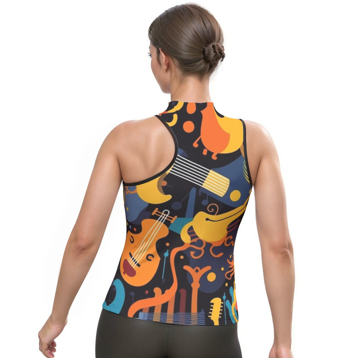 All-Over Print Women's Halter Sleeveless Asymmetrical Tank Top