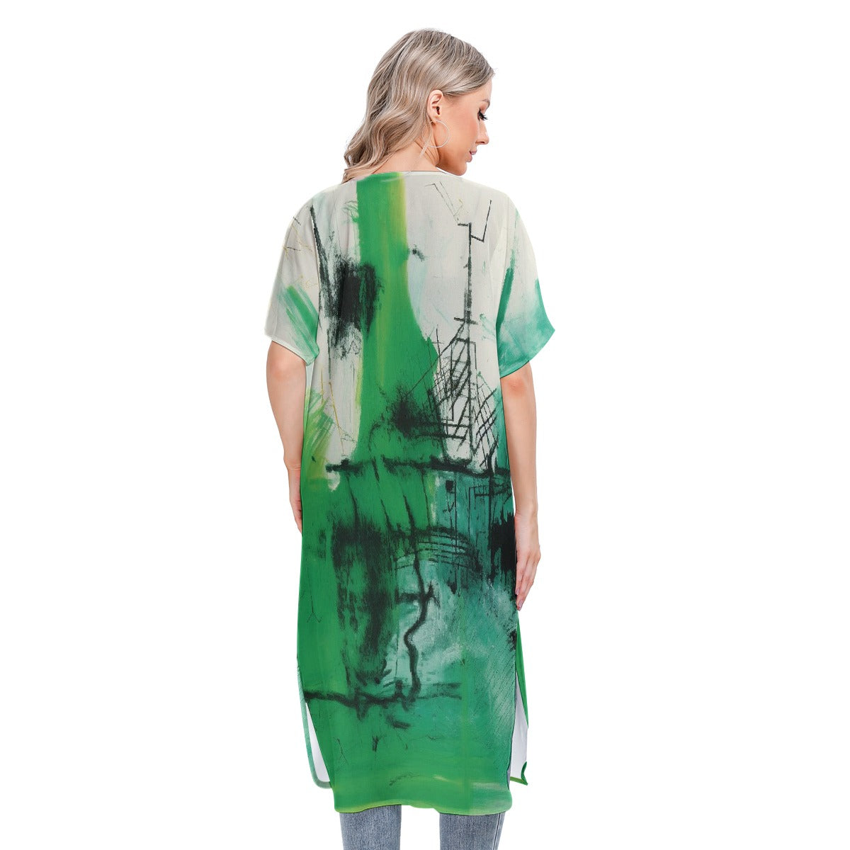 All-Over Print Women's Short Sleeve Cardigan