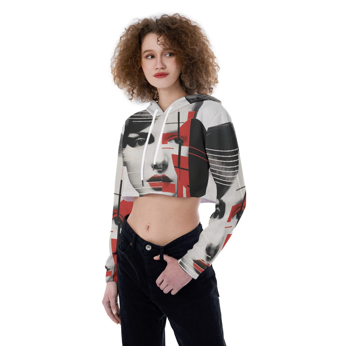 All-Over Print Women's Crop Top Hoodie