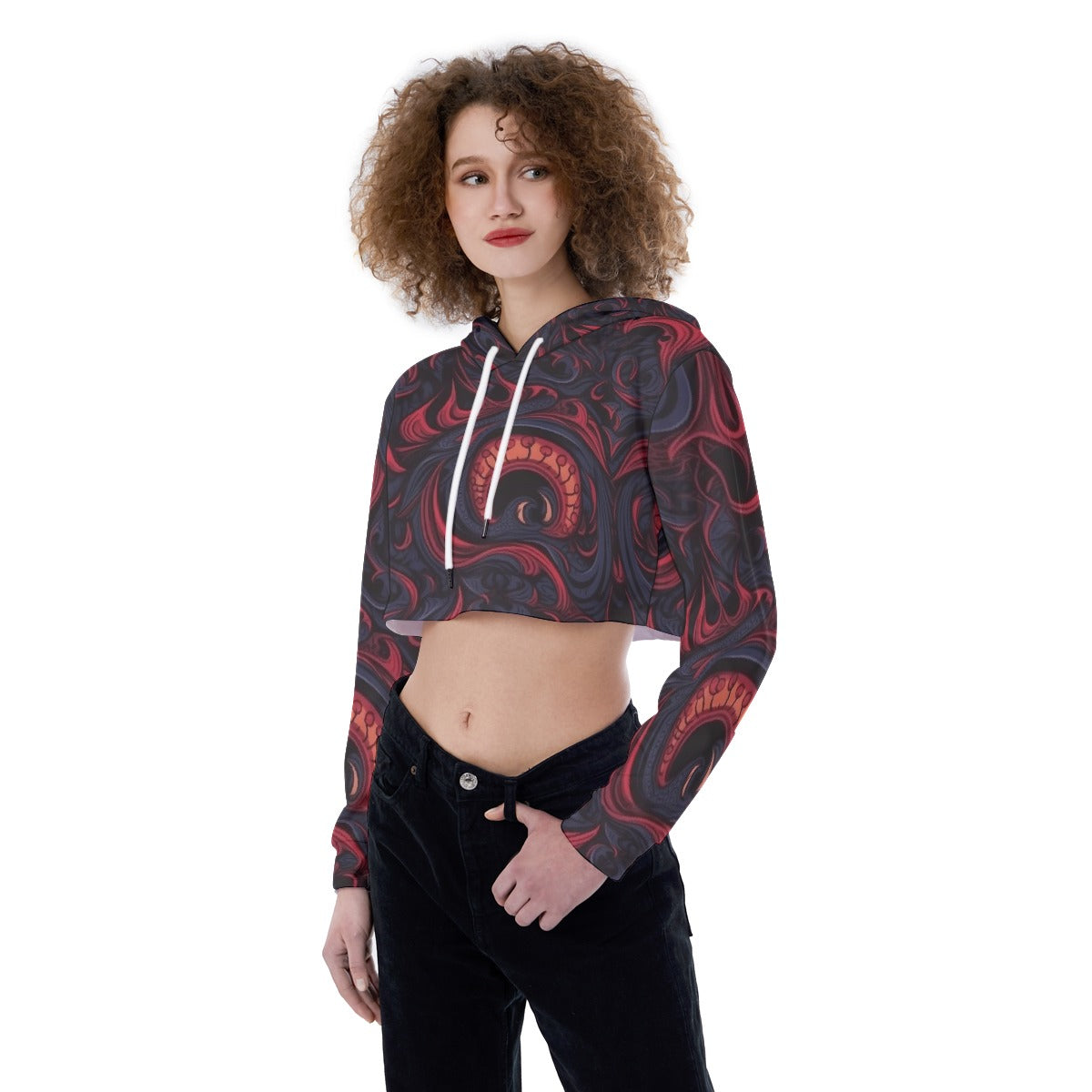 All-Over Print Women's Crop Top Hoodie