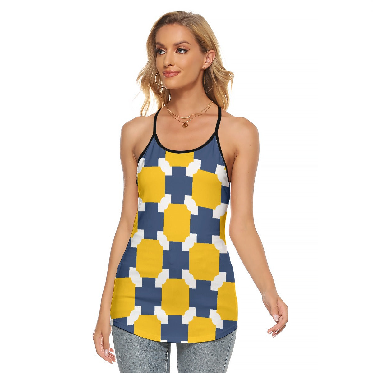 All-Over Print Women's Criss-Cross Open Back Tank Top