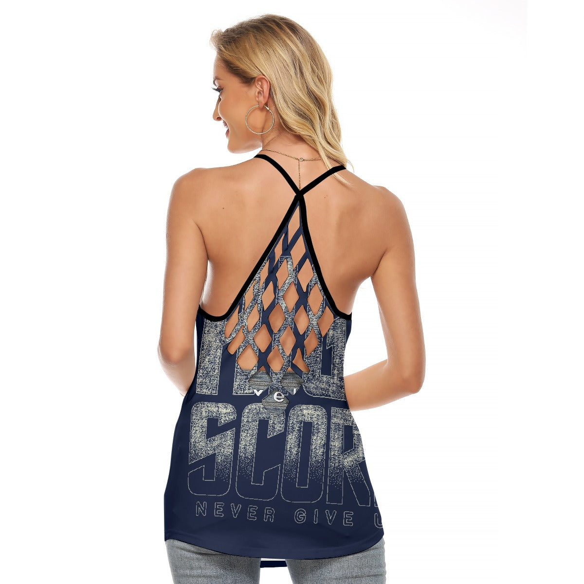 All-Over Print Women's Criss-Cross Open Back Tank Top