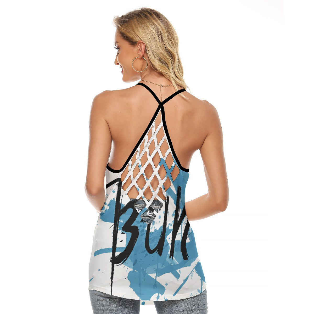 All-Over Print Women's Criss-Cross Open Back Tank Top