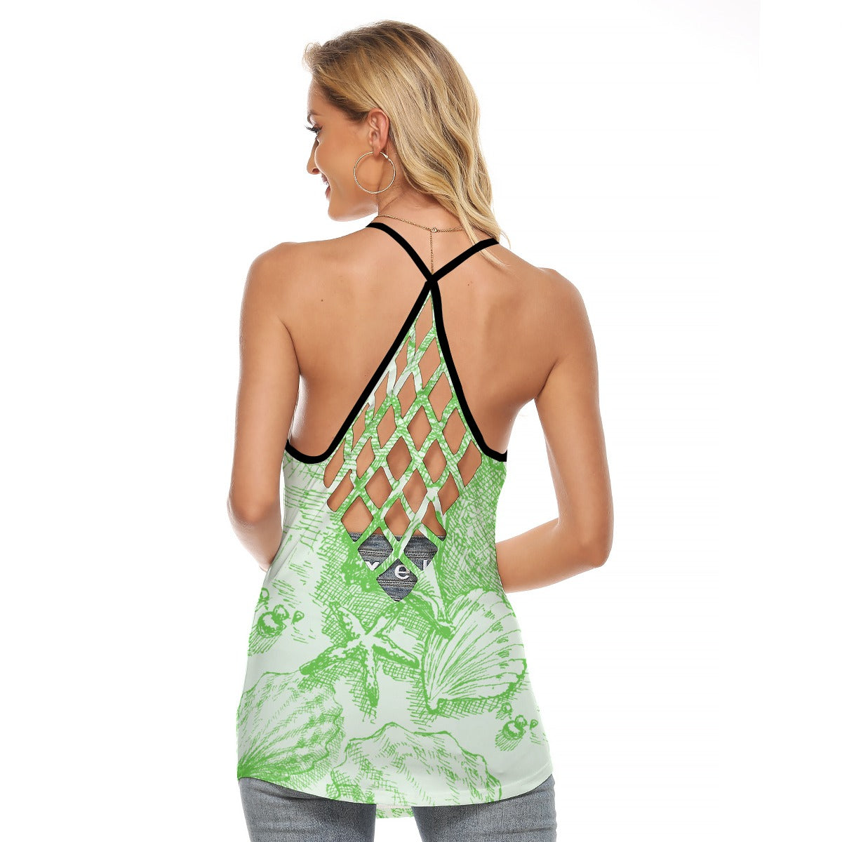 All-Over Print Women's Criss-Cross Open Back Tank Top