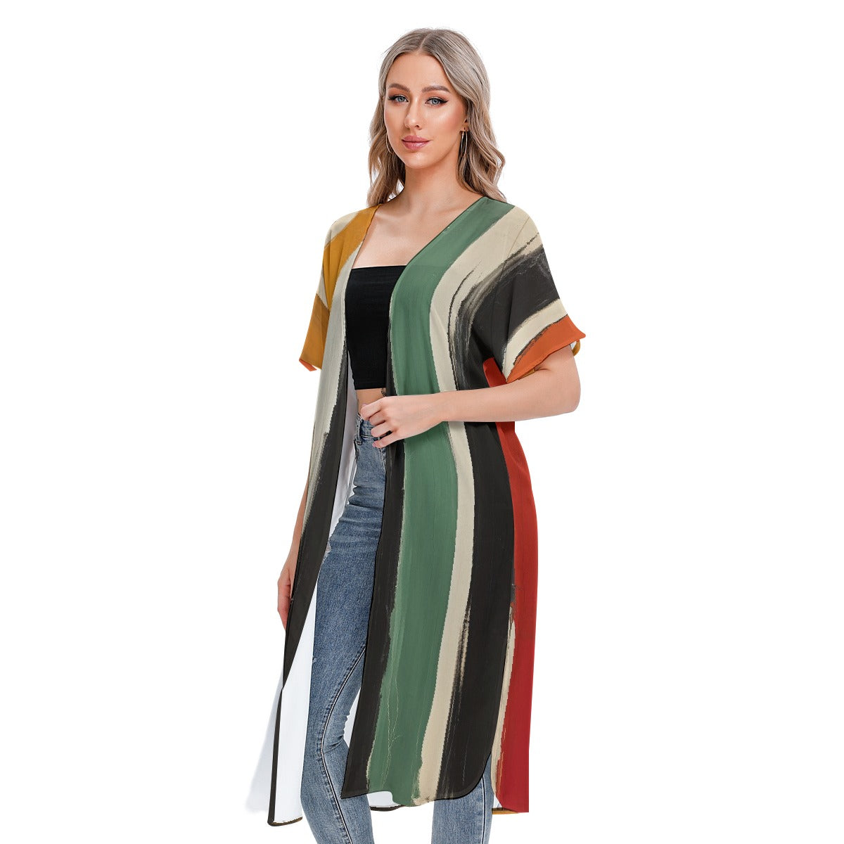 All-Over Print Women's Short Sleeve Cardigan