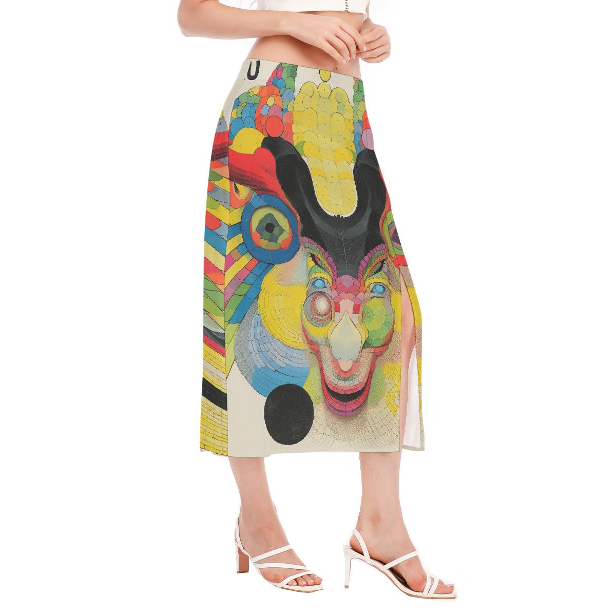 All-Over Print Women's High Slit Long Skirt