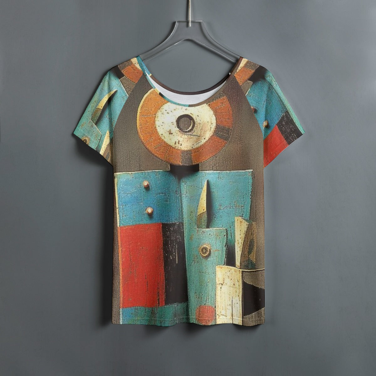 All-Over Print Women's Round Neck T-shirt With Raglan Sleeve