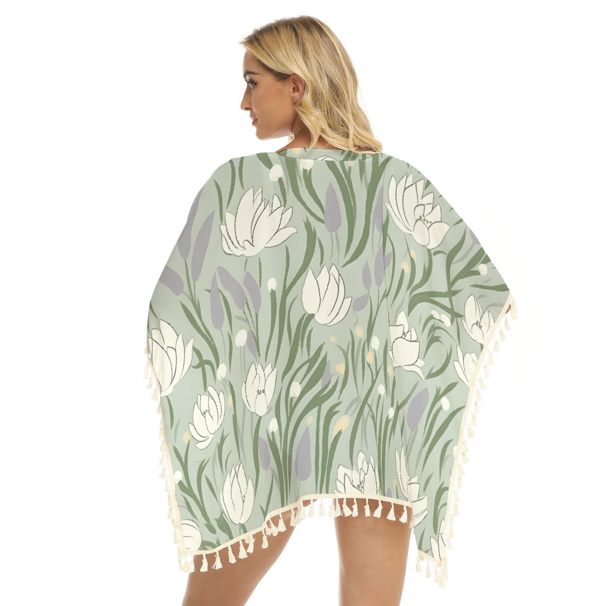 All-Over Print Women's Square Fringed Shawl