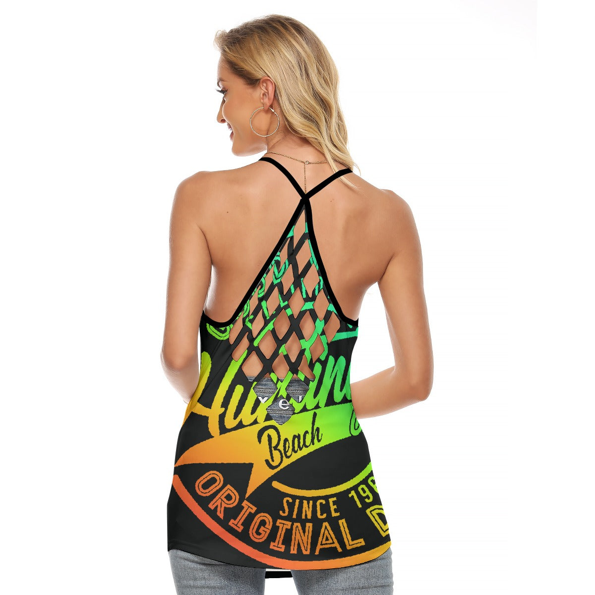 All-Over Print Women's Criss-Cross Open Back Tank Top