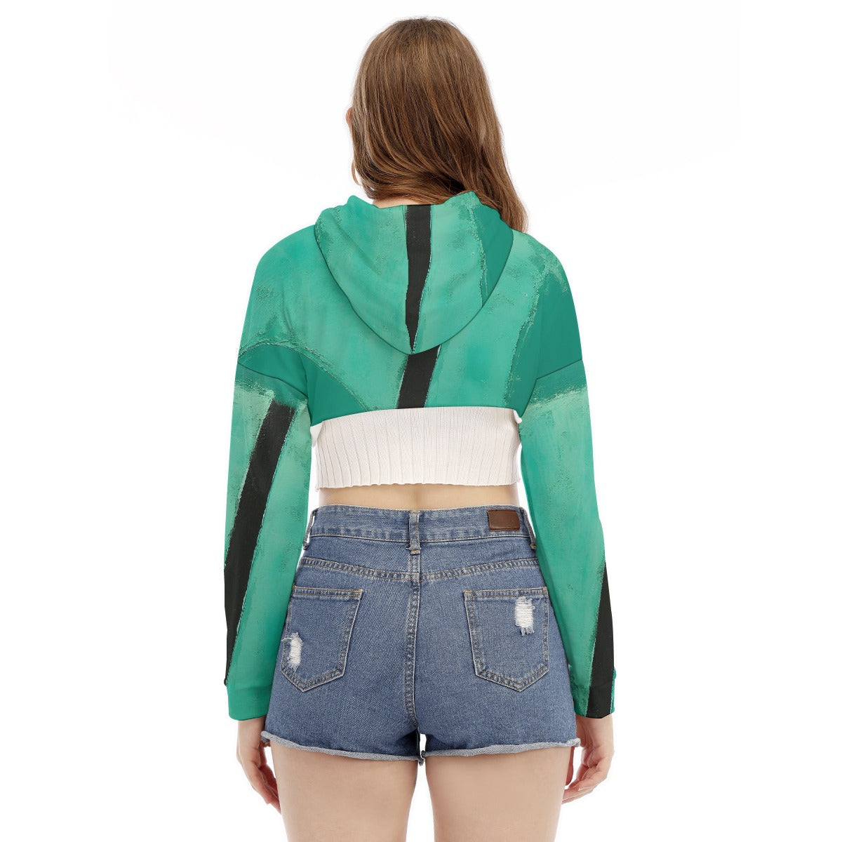 All-Over Print Women's Smock Short Hoodie With Long Sleeve