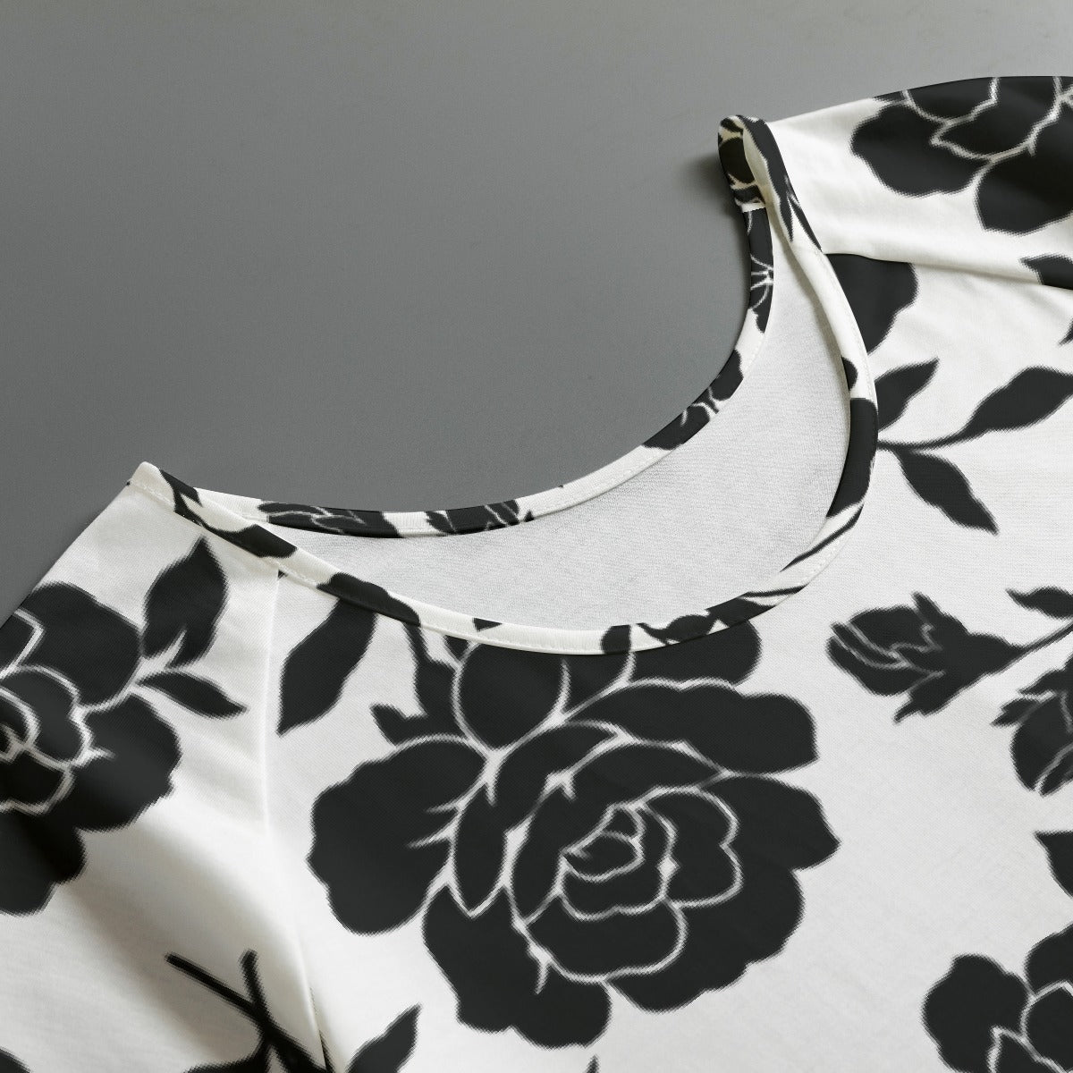 All-Over Print Women's Round Neck T-shirt With Raglan Sleeve