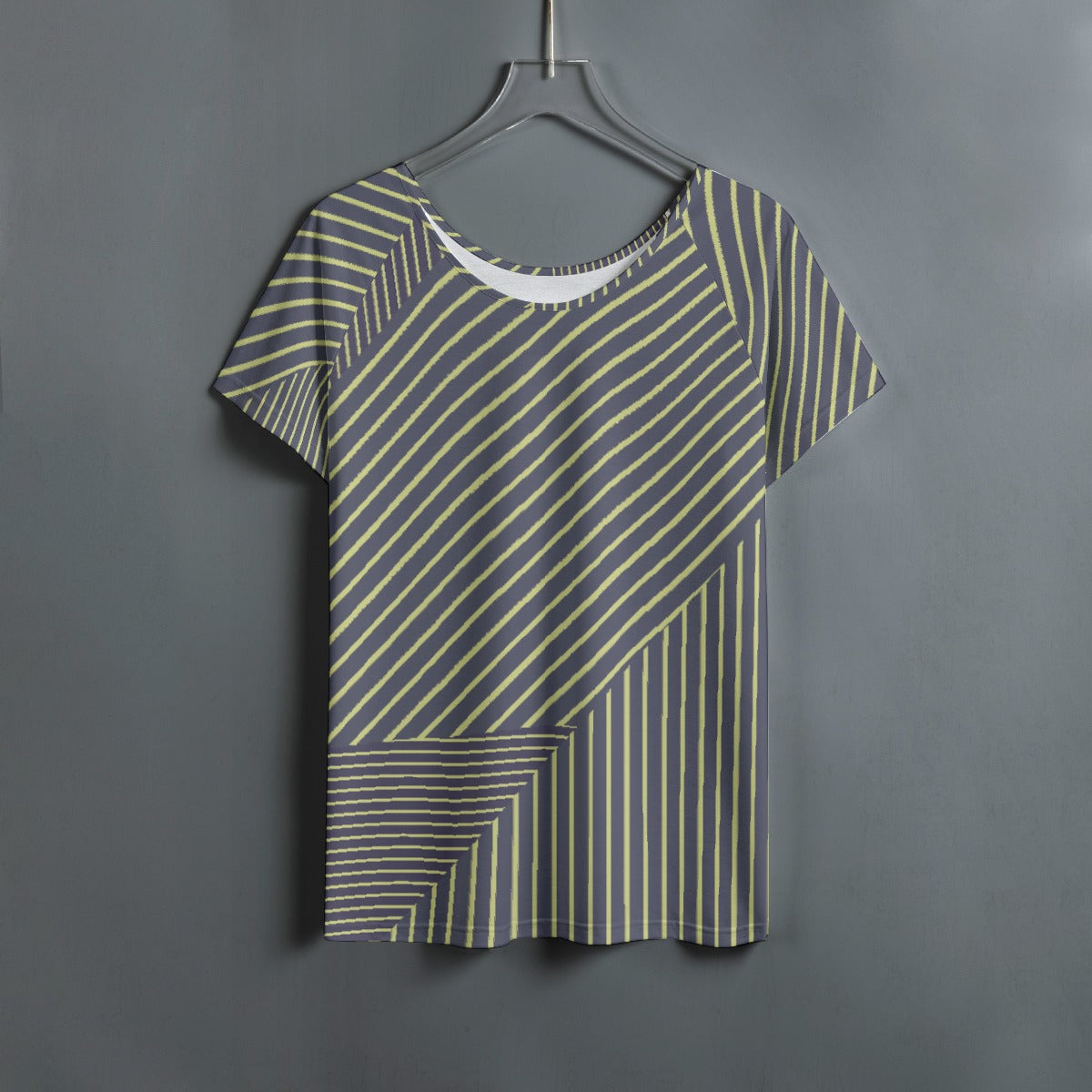 All-Over Print Women's Round Neck T-shirt With Raglan Sleeve