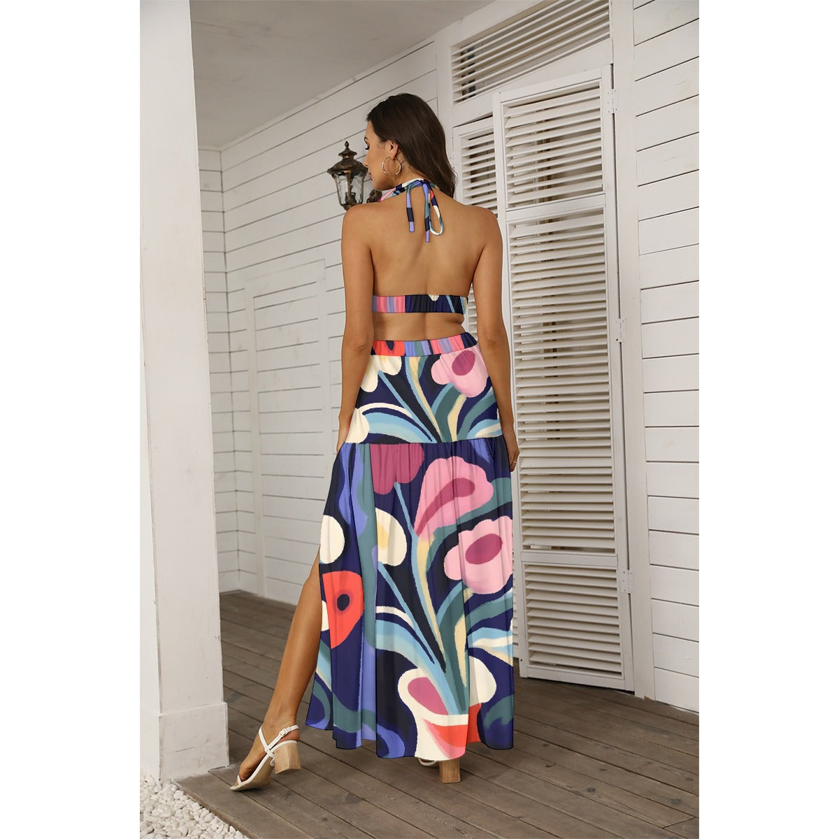 All-Over Print Women's Tie Back Wrap Dress