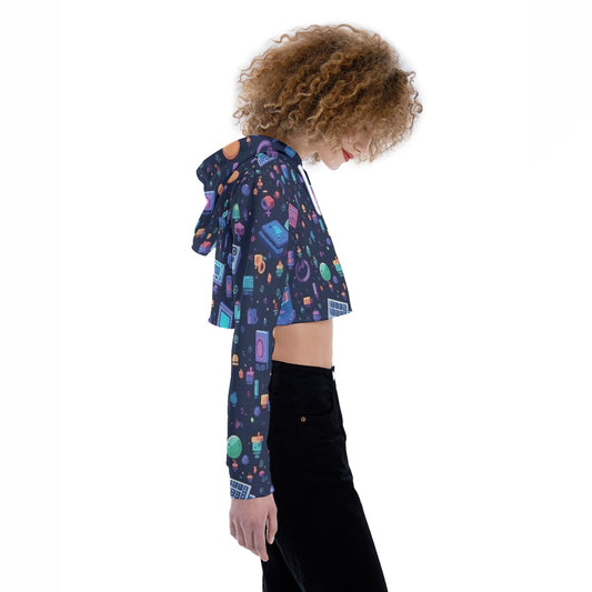 All-Over Print Women's Crop Top Hoodie
