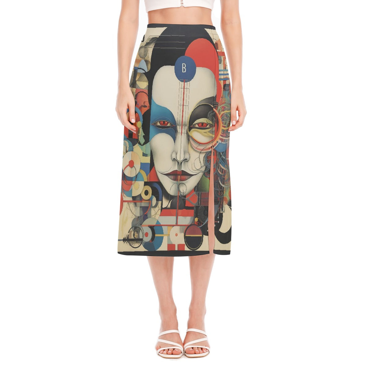All-Over Print Women's High Slit Long Skirt