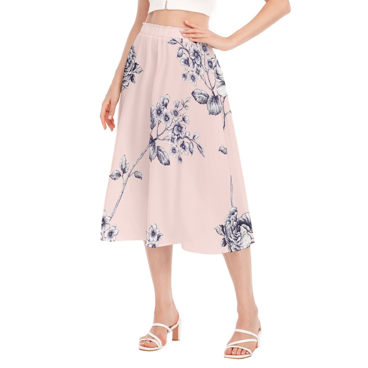 All-Over Print Women's Long Section Chiffon Skirt