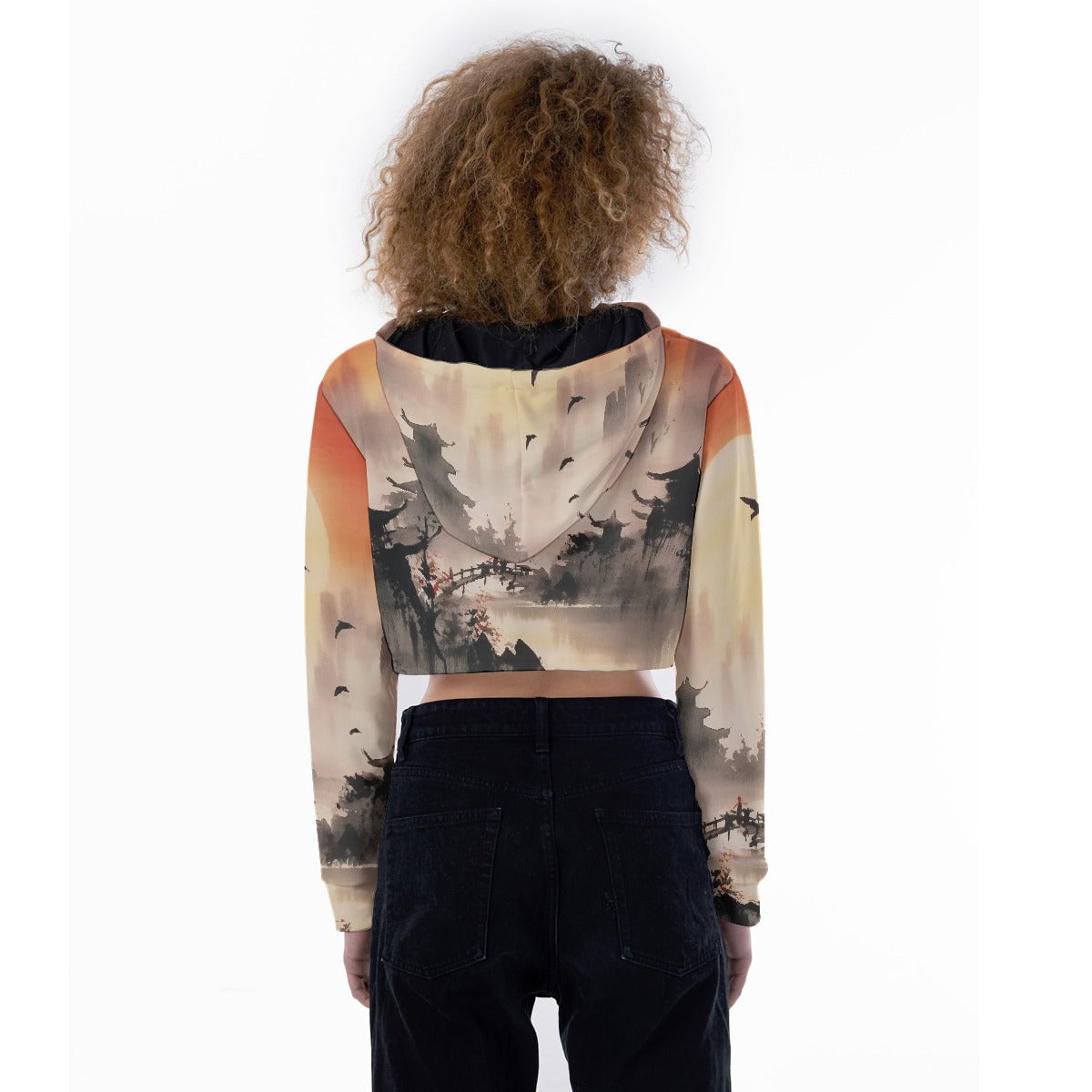 All-Over Print Women's Crop Top Hoodie