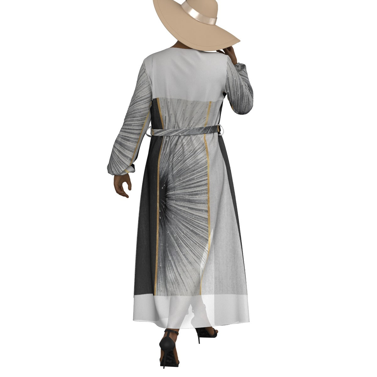 All-Over Print Women's Lace-up Chiffon Robe