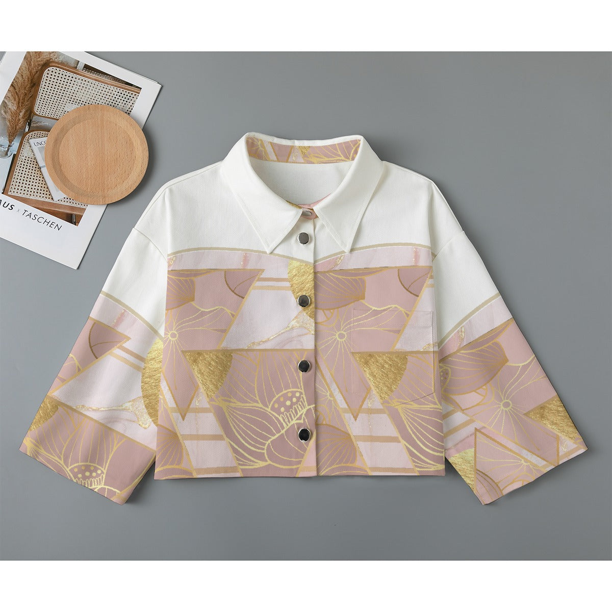 All-Over Print Women's Cropped Jacket | 245GSM Cotton