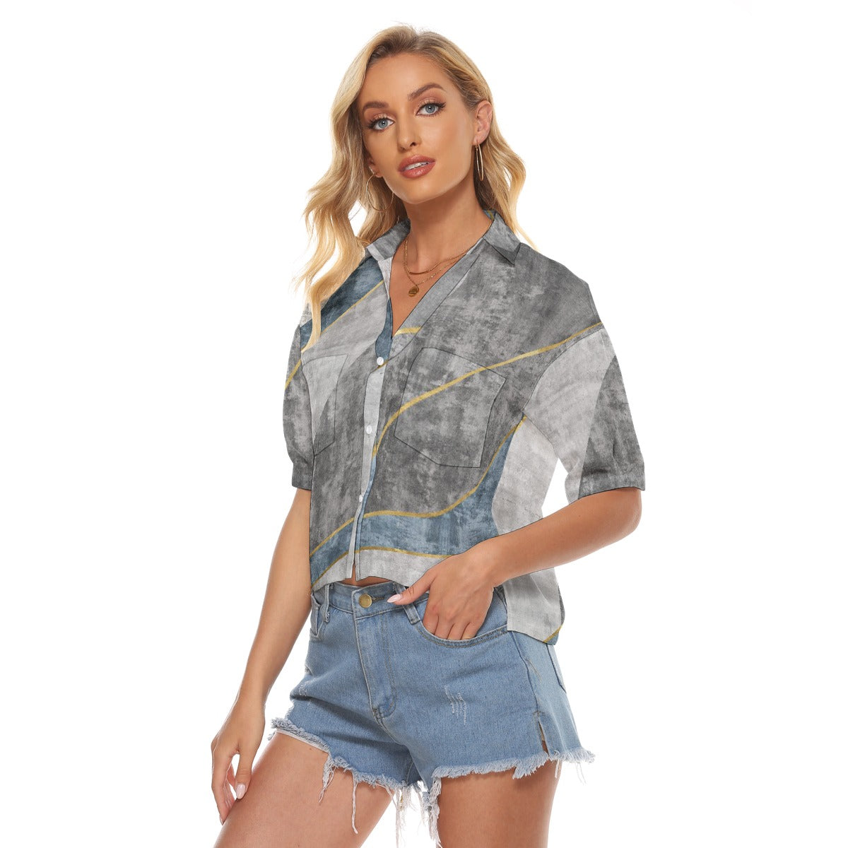 All-Over Print Women's V-neck Shirts