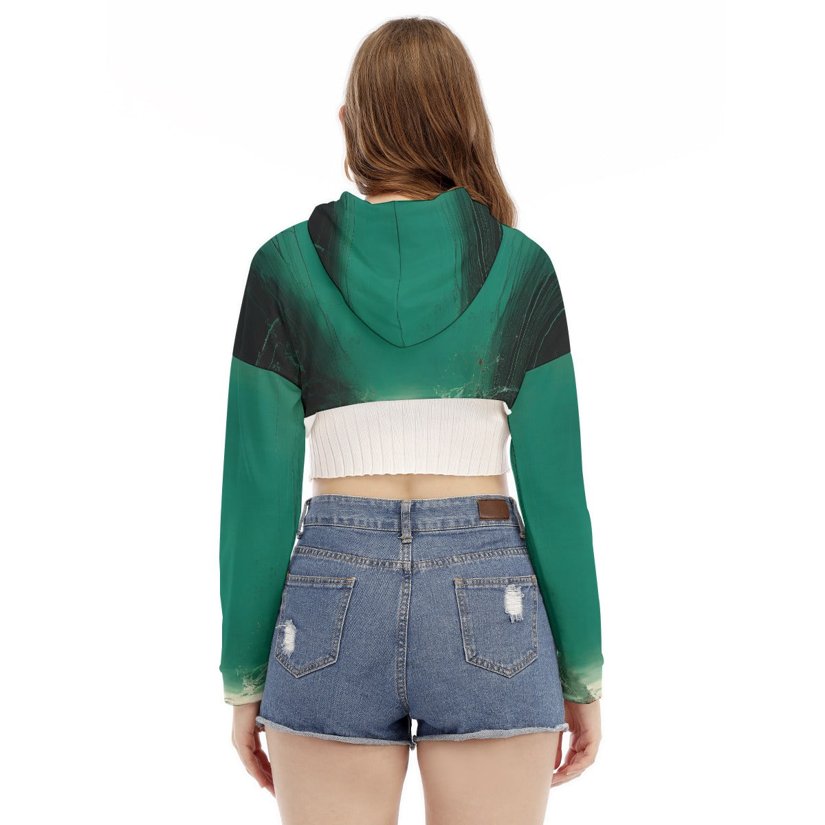 All-Over Print Women's Smock Short Hoodie With Long Sleeve