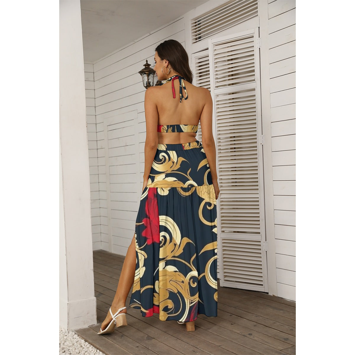 All-Over Print Women's Tie Back Wrap Dress