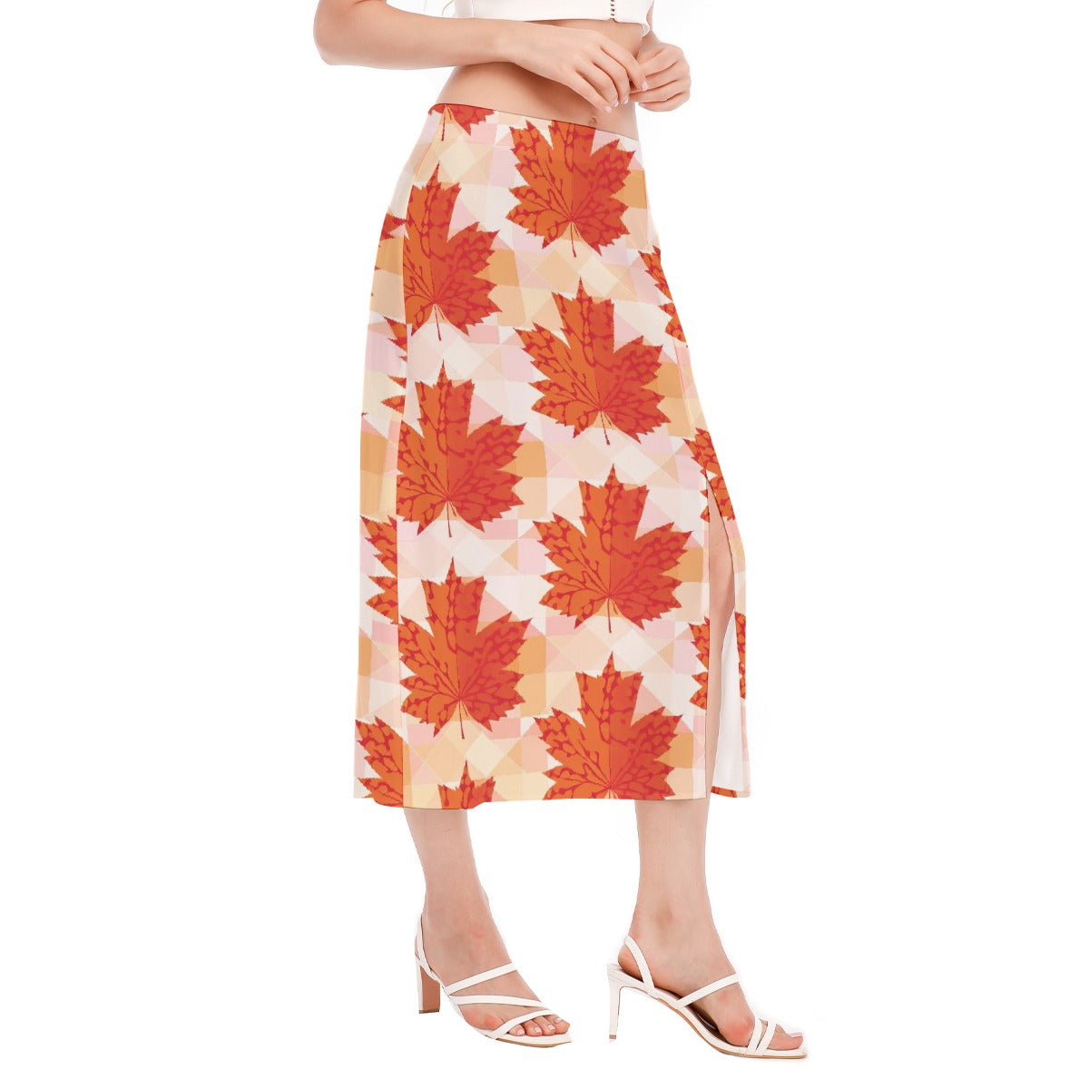 All-Over Print Women's High Slit Long Skirt