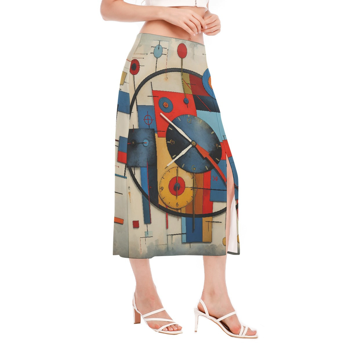 All-Over Print Women's High Slit Long Skirt