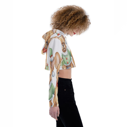 All-Over Print Women's Crop Top Hoodie