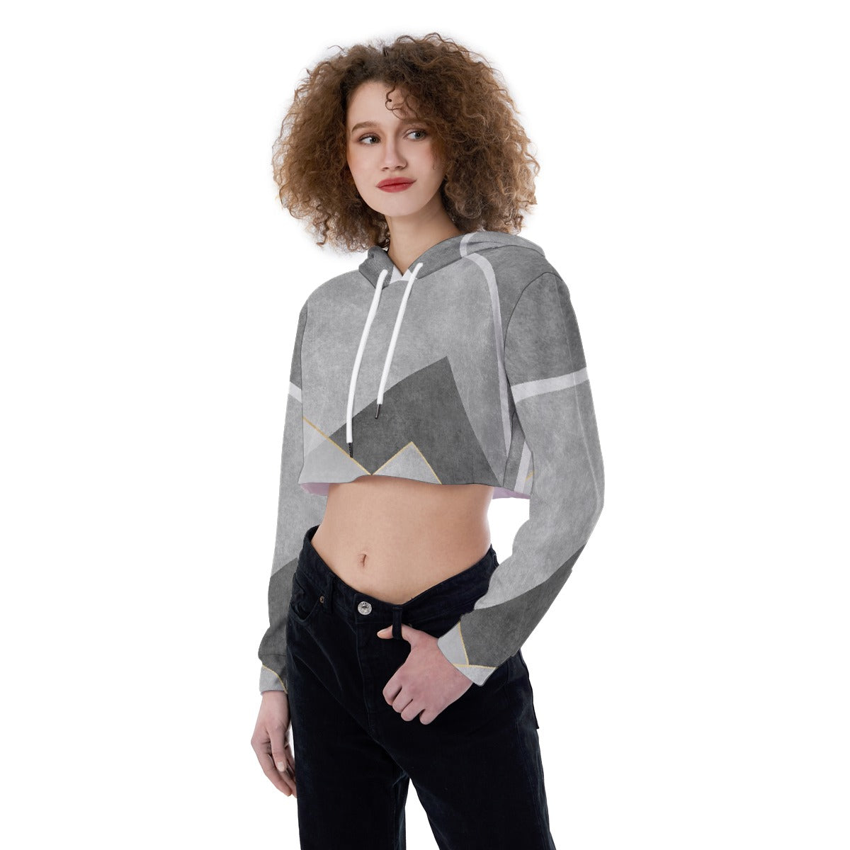 All-Over Print Women's Crop Top Hoodie