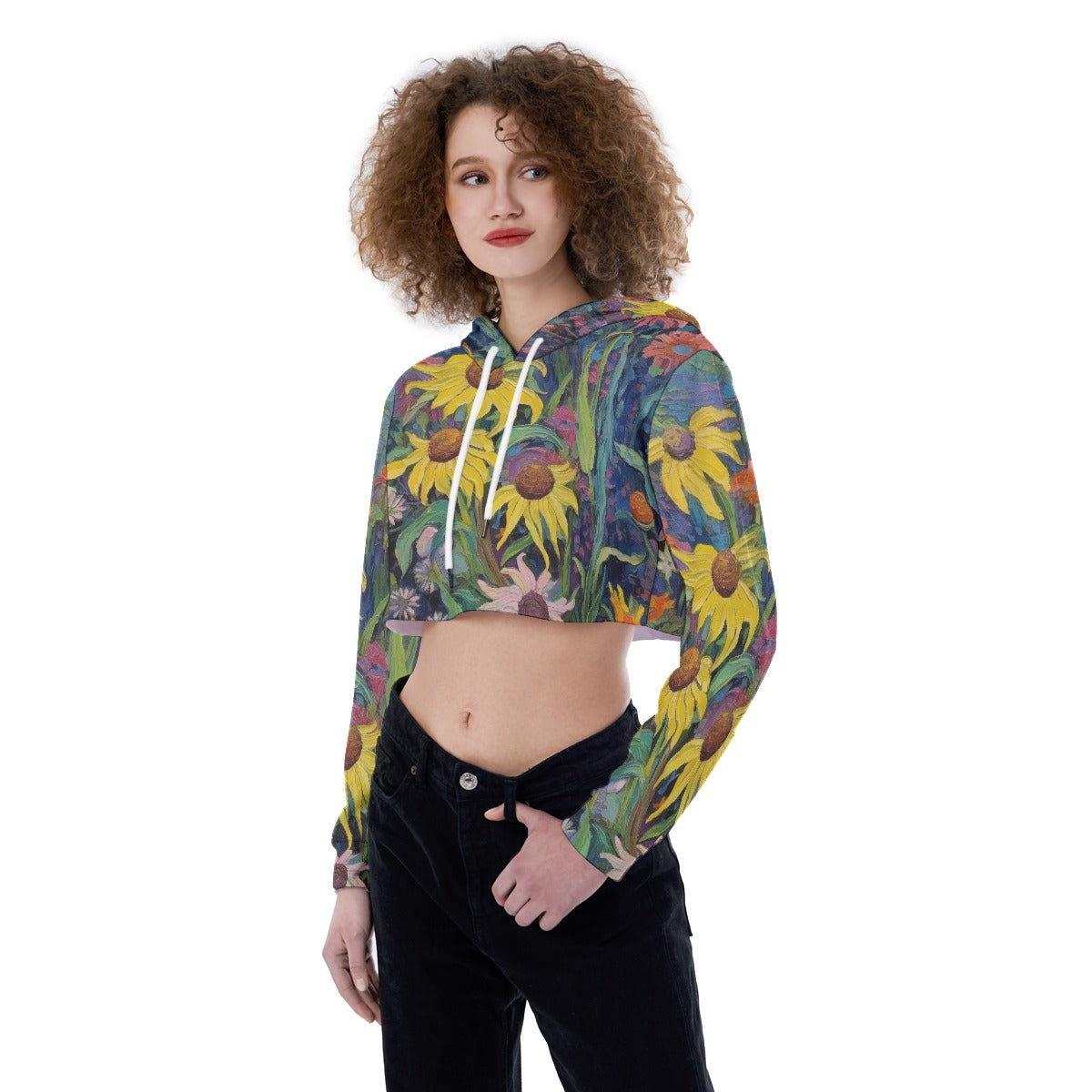 All-Over Print Women's Crop Top Hoodie