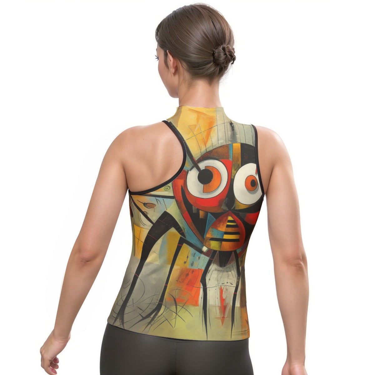 All-Over Print Women's Halter Sleeveless Asymmetrical Tank Top