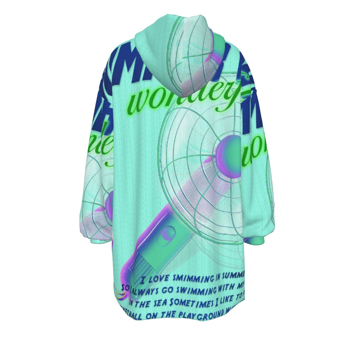 All-Over Print Women's Sherpa Fleece Hoodie Blanket
