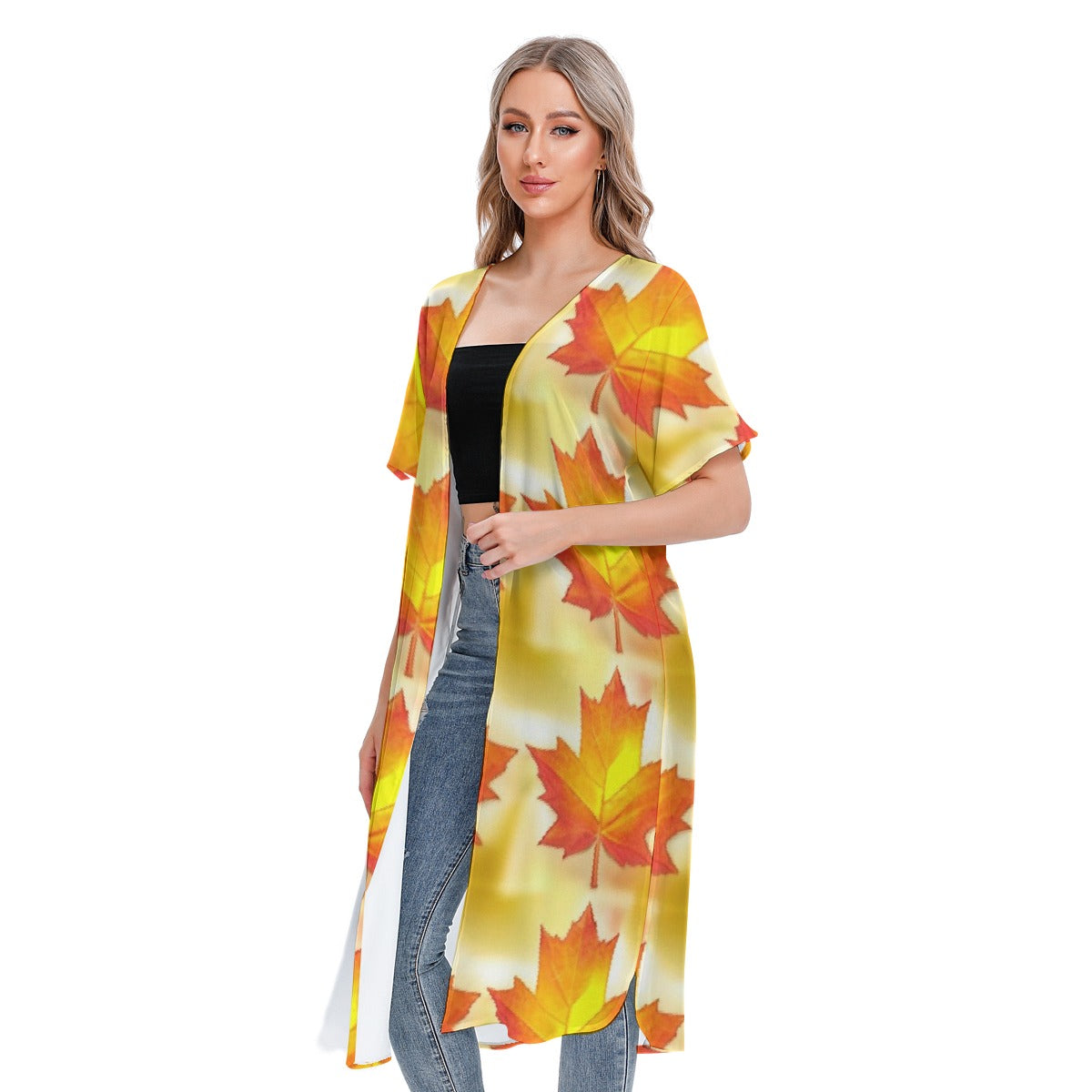 All-Over Print Women's Short Sleeve Cardigan