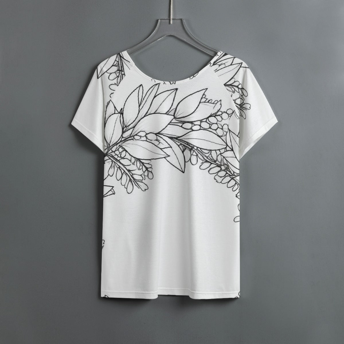 All-Over Print Women's Round Neck T-shirt With Raglan Sleeve