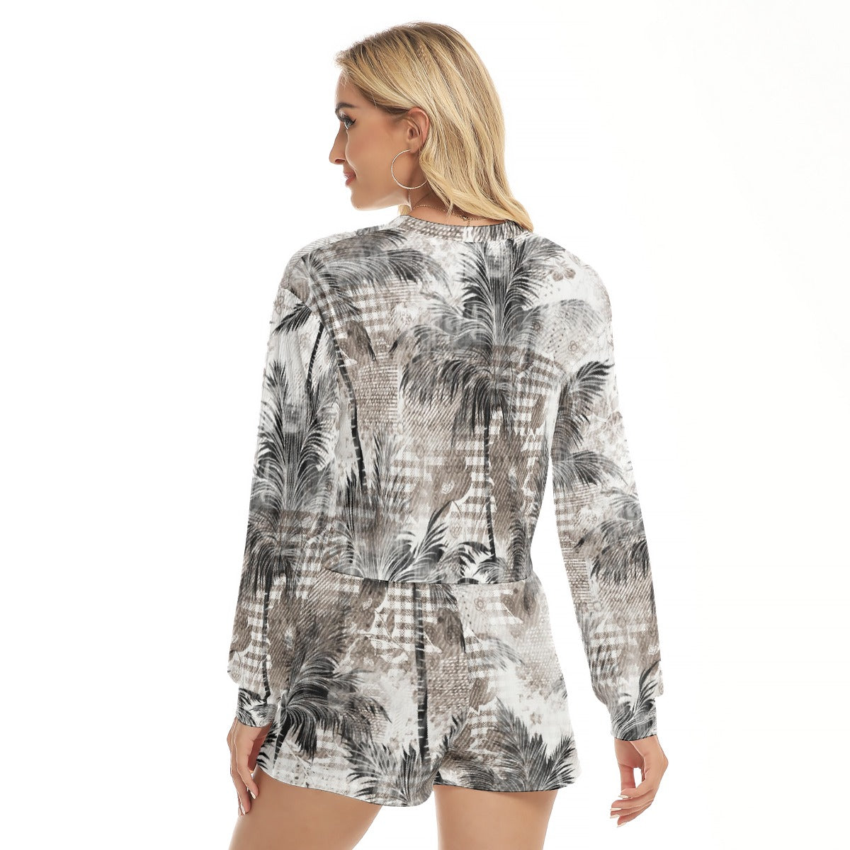 All-Over Print Women's Short Sweatshirt And Pants Suit