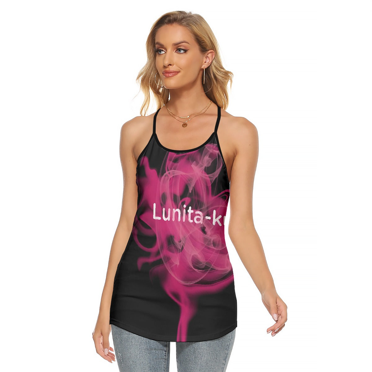 All-Over Print Women's Criss-Cross Open Back Tank Top